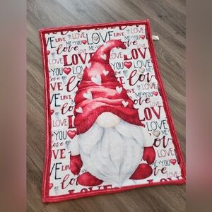 Festive Red Gnome Mini Holiday Blanket Valentines Love Super Soft